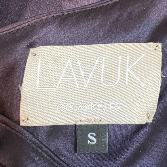 Anthropologie Lavka Los Angeles 100% Recycled Silk Dark purple Sz S cocktail NYE - Picture 7 of 14